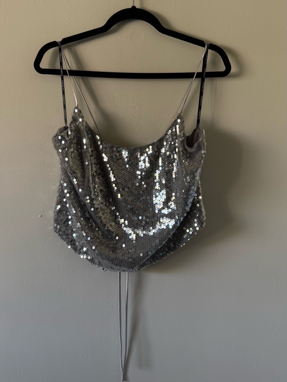 Forever 21 Silver Sequin Cowl Camisole